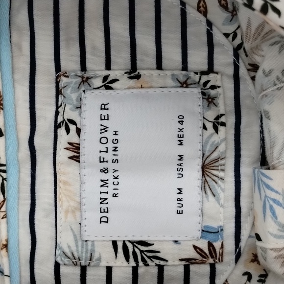 Denim & Flower Ricky Singh Floral Button down Size Medium Men's - Picture 5 of 8